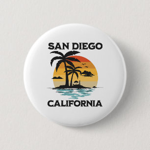San Diego Kalifornien Strand Surfen Sommer Urlaub Button