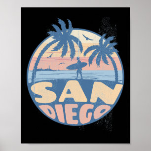 San Diego Kalifornien Strand Surfen Sommer Urlaub Poster