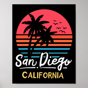 San Diego Kalifornien Strandurlaub Vintage Poster