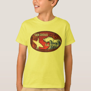 San Diego Kalifornien Surfer-Kunstt-stück Jungen T-Shirt