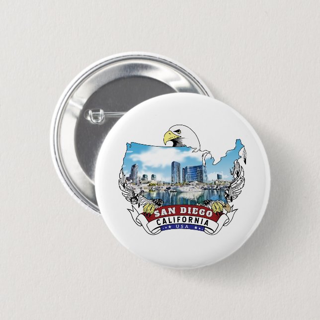 San Diego, Kalifornien, USA, Bald Eagle Button (Vorne & Hinten)