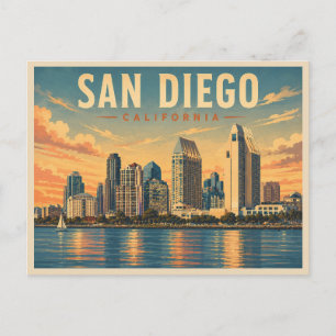 San Diego Kalifornien Vintage Postkarte
