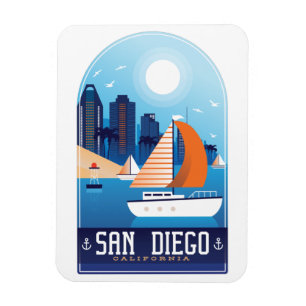 San Diego Kalifornien Vintage Reise Magnet