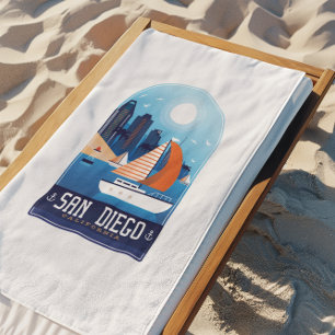 San Diego Kalifornien Vintage-Reise Strandtuch