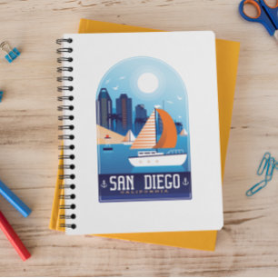 San Diego Kalifornien Vintage Reisebuch Notizblock