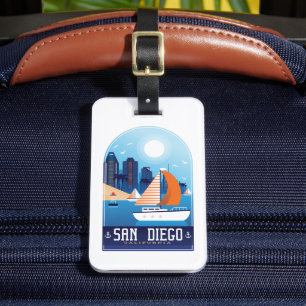 San Diego Kalifornien Vintage-Reisepostkarte Gepäckanhänger