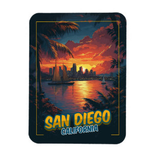 San Diego, Kalifornien - Vintage-Stil Magnet