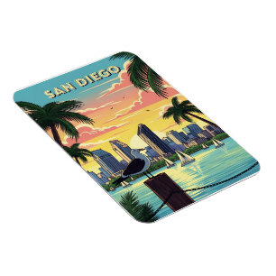 San Diego, kalifornische Skyline mit Möwe Magnet