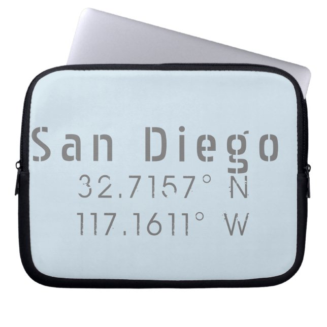 San Diego Latitude Längengrad Laptopschutzhülle (Vorderseite)