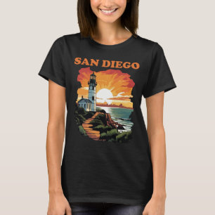 San Diego Leuchtturm Orange Reise T-Shirt