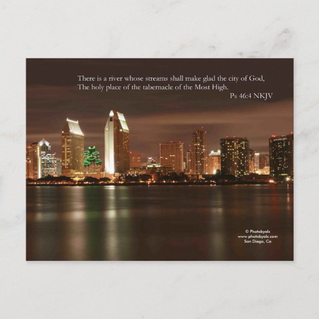 San Diego Lights Postkarte (Vorderseite)