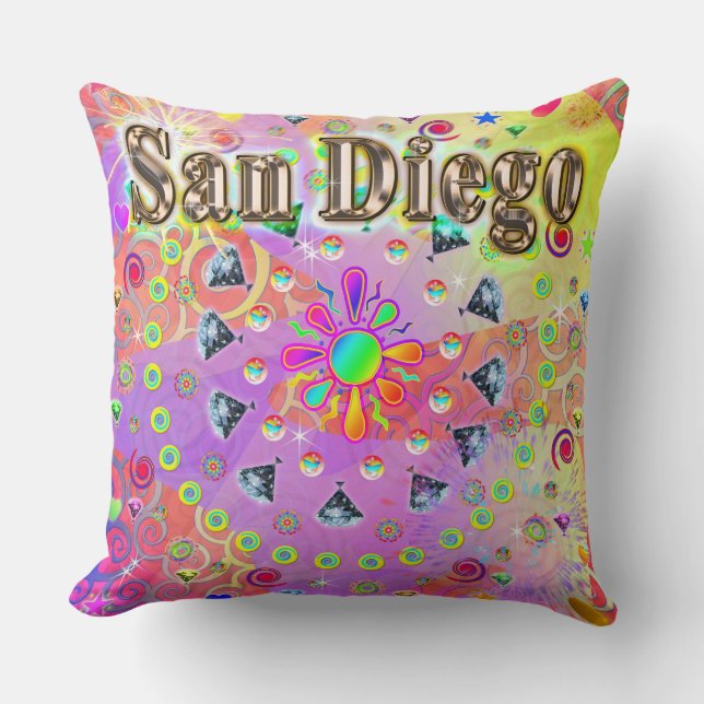 San Diego Lucky Golden Pillow Kissen (Vorderseite)