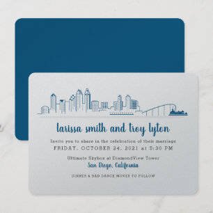 San Diego Moderne Stadt Hochzeit Einladung