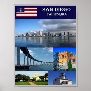 San Diego - Mosaik - Vereinigte Staaten - Poster