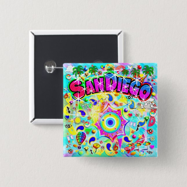 San Diego Mystic Dance  Button (Vorne & Hinten)