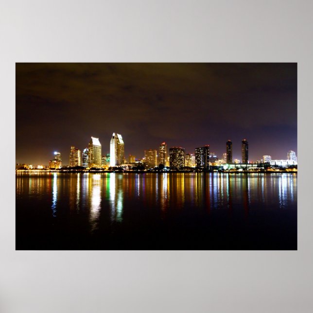 San Diego Night Skyline Poster (Vorne)