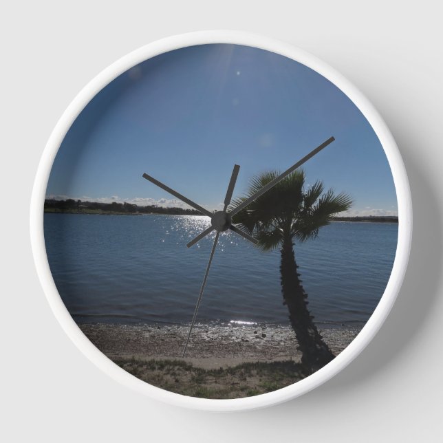 San Diego Palm Tree Wall Clock Uhr (Vorderseite)