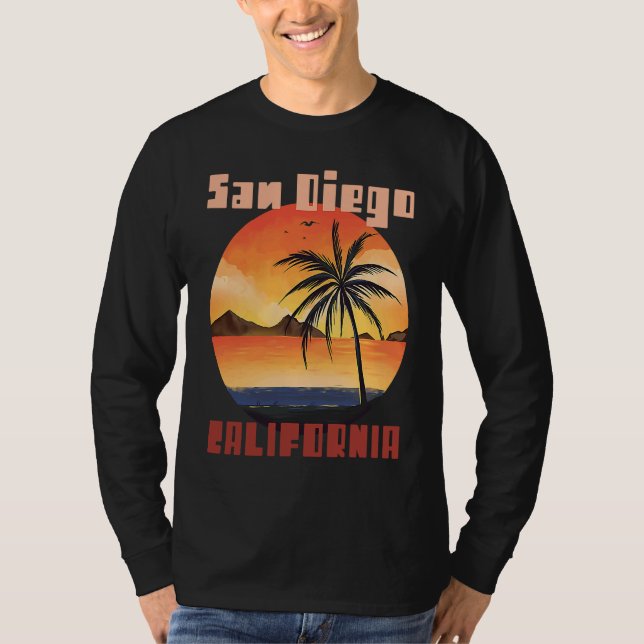 San Diego Palm trees California Vacation Beach Oce T-Shirt (Vorderseite)