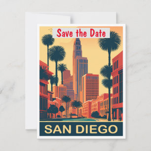 San Diego Palmen Gelbe Hochzeitseinladung Save The Date
