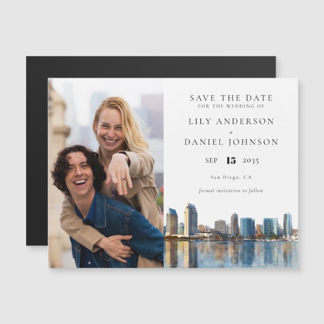 San Diego Photo Wedding Save The Date Magneteinladung (Vorne/Hinten)