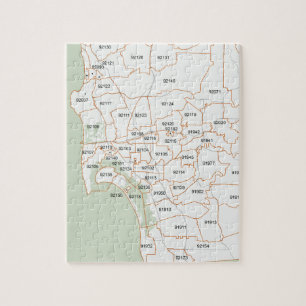 San Diego Postleitzahl-Karte Puzzle