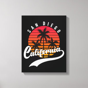 San Diego Retro Canvas Print Leinwanddruck
