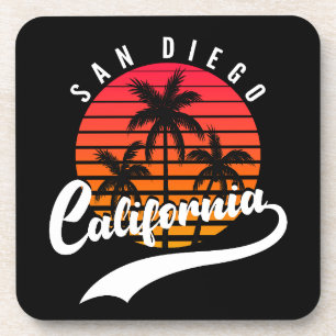 San Diego Retro Sunset Beauty Coaster Getränkeuntersetzer