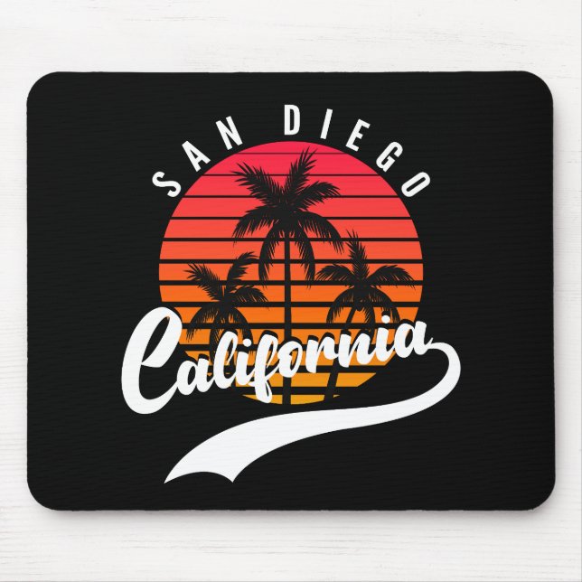 San Diego Retro Sunset Mouse Pad Mousepad (Vorne)