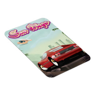 San Diego rotes Sportauto 1988 Reiseplakat Magnet