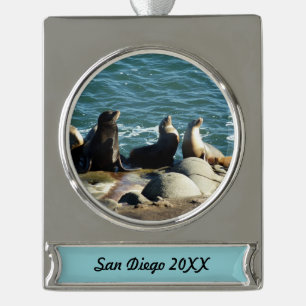 San Diego Sea Lions Banner-Ornament Silber