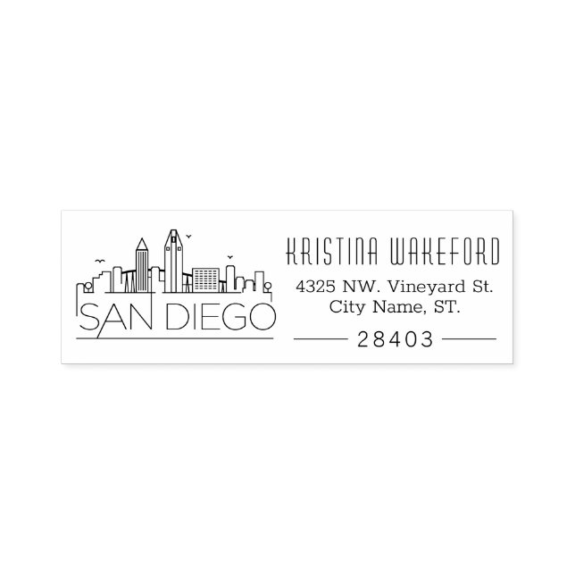 San Diego | Selbstfarbige Briefmarke der benutzerd Permastempel (Design)