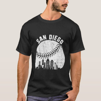 San Diego Skyline Baseball Fan San Diego Baseball T-Shirt
