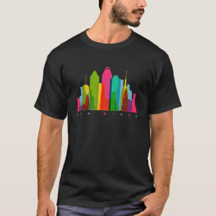 San Diego Skyline Buntes Kalifornien T-Shirt