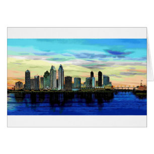 SAN DIEGO SKYLINE-DÄMMERUNG
