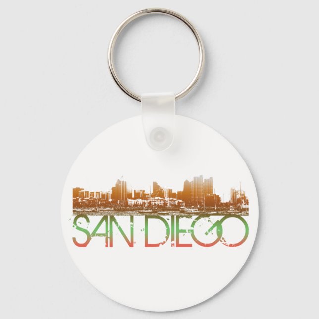 San Diego Skyline Design Schlüsselanhänger (Vorderseite)