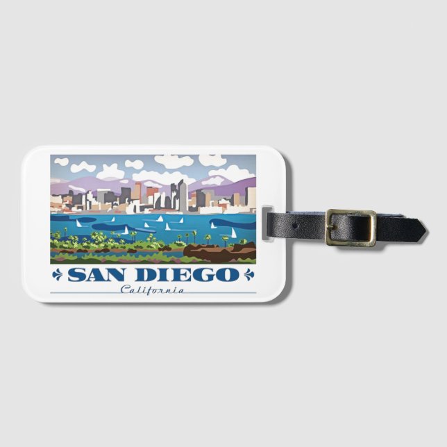 San Diego Skyline Gepäckanhänger (Vorderseite (Horizontal))