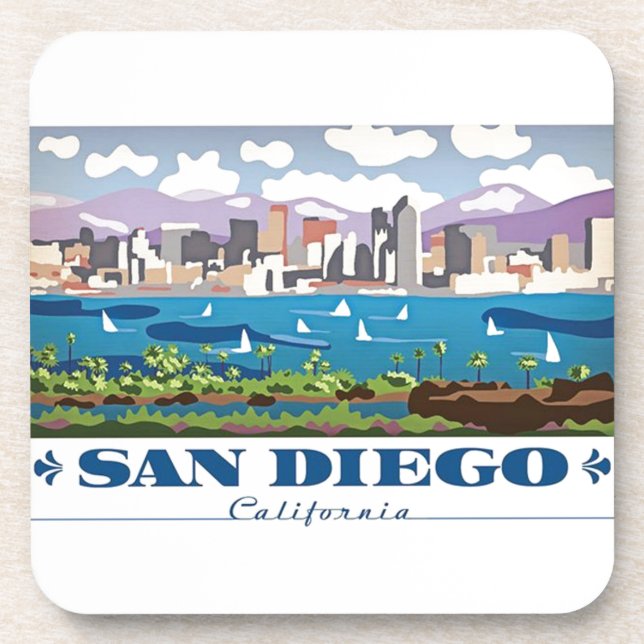San Diego Skyline Getränkeuntersetzer (Vorderseite)