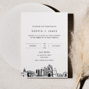 San Diego Skyline Hochzeitseinladung mit Foto Einladung