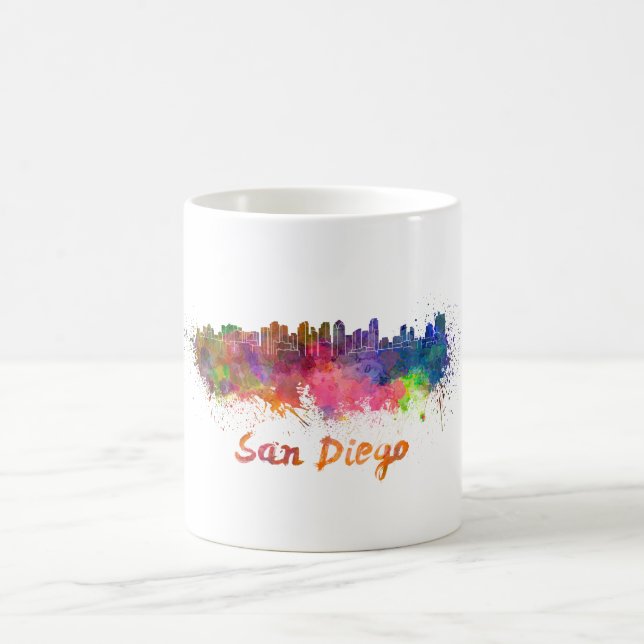 San Diego skyline im Watercolor Tasse (Mittel)