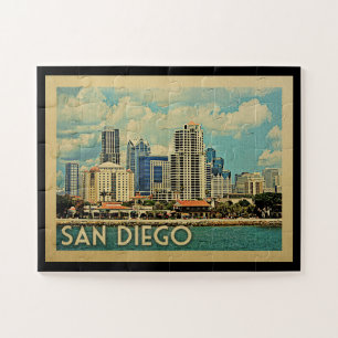 San Diego Skyline Kalifornien Vintage Reise Puzzle