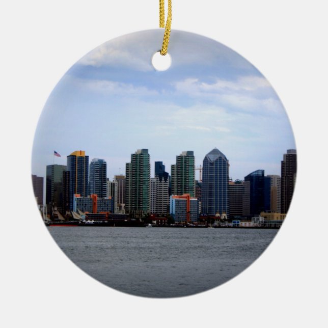 San Diego Skyline Keramik Ornament (Vorne)