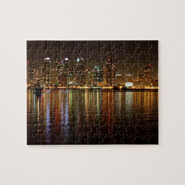 San Diego Skyline-Nacht Puzzle (Horizontal)