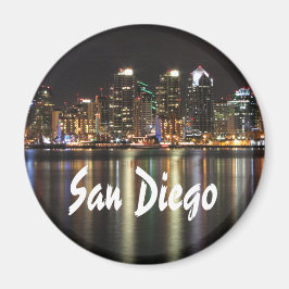 San Diego Skyline nachts über das Wasser Magnet