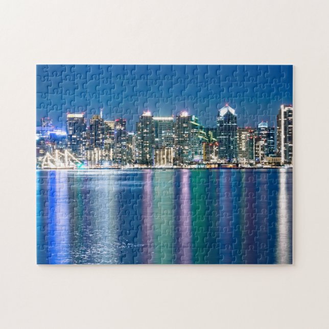 San Diego Skyline Night Puzzle (Horizontal)