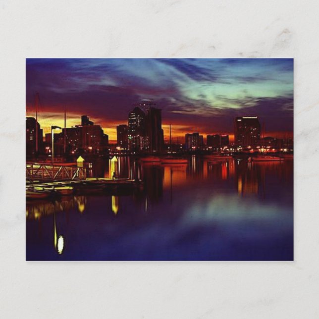 San Diego Skyline Postkarte (Vorderseite)