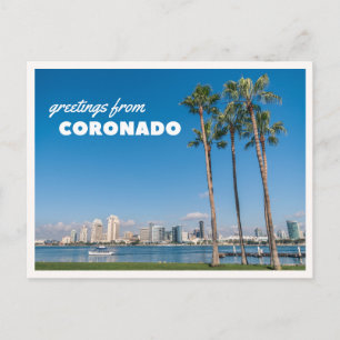San Diego Skyline von Coronado Island Postkarte