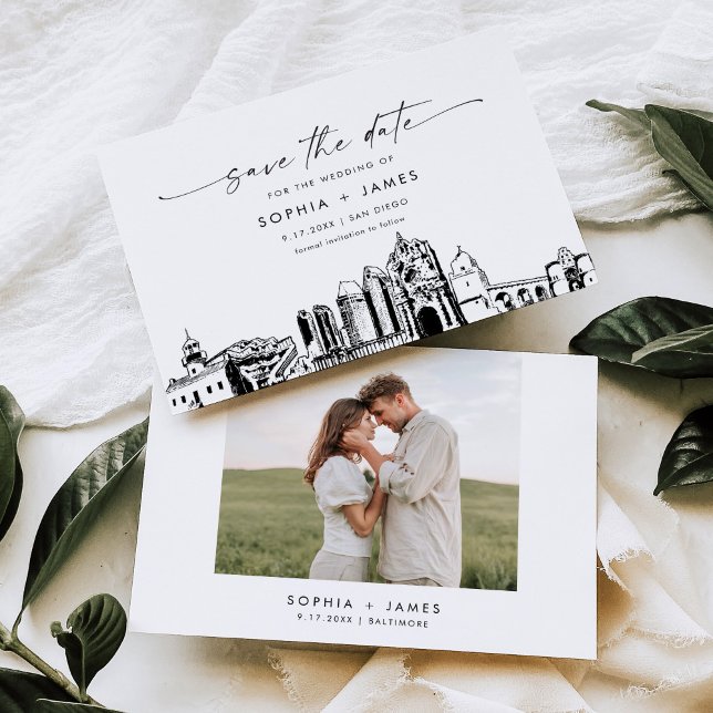 San Diego Skyline Wedding Save the Date Card Einladung (Von Creator hochgeladen)