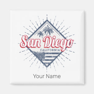 San Diego Stadt Kalifornien Retro Palmen Vintage Magnet