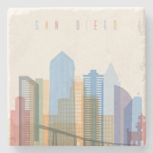San Diego Stadt-Skyline Steinuntersetzer