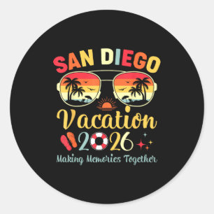 San Diego Strand Ca Urlaub Runder Aufkleber